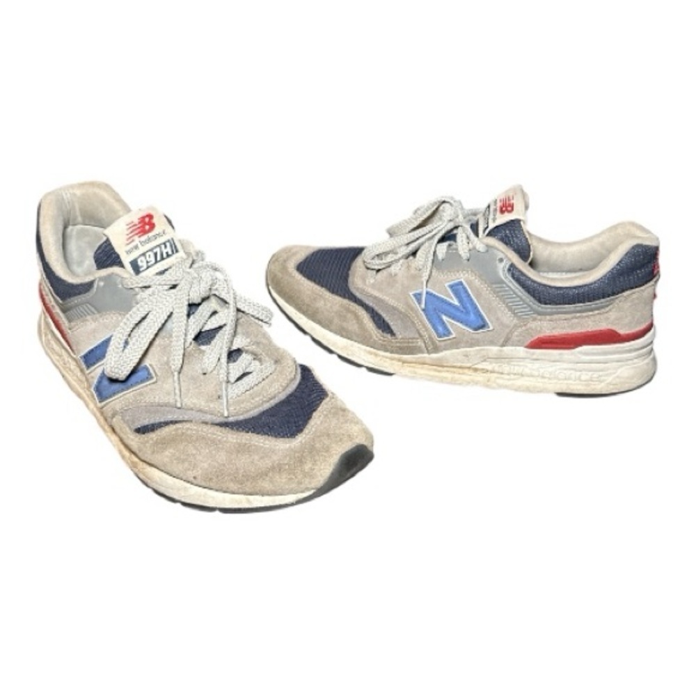 New Balance Men's Gray Navy Blue and Red Sneakers